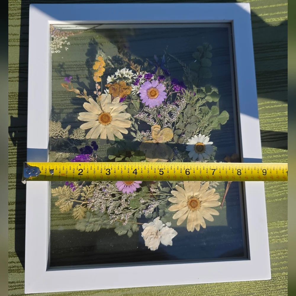 Pressed Wildflower Art in White Floating Frame - Picture 4 of 4